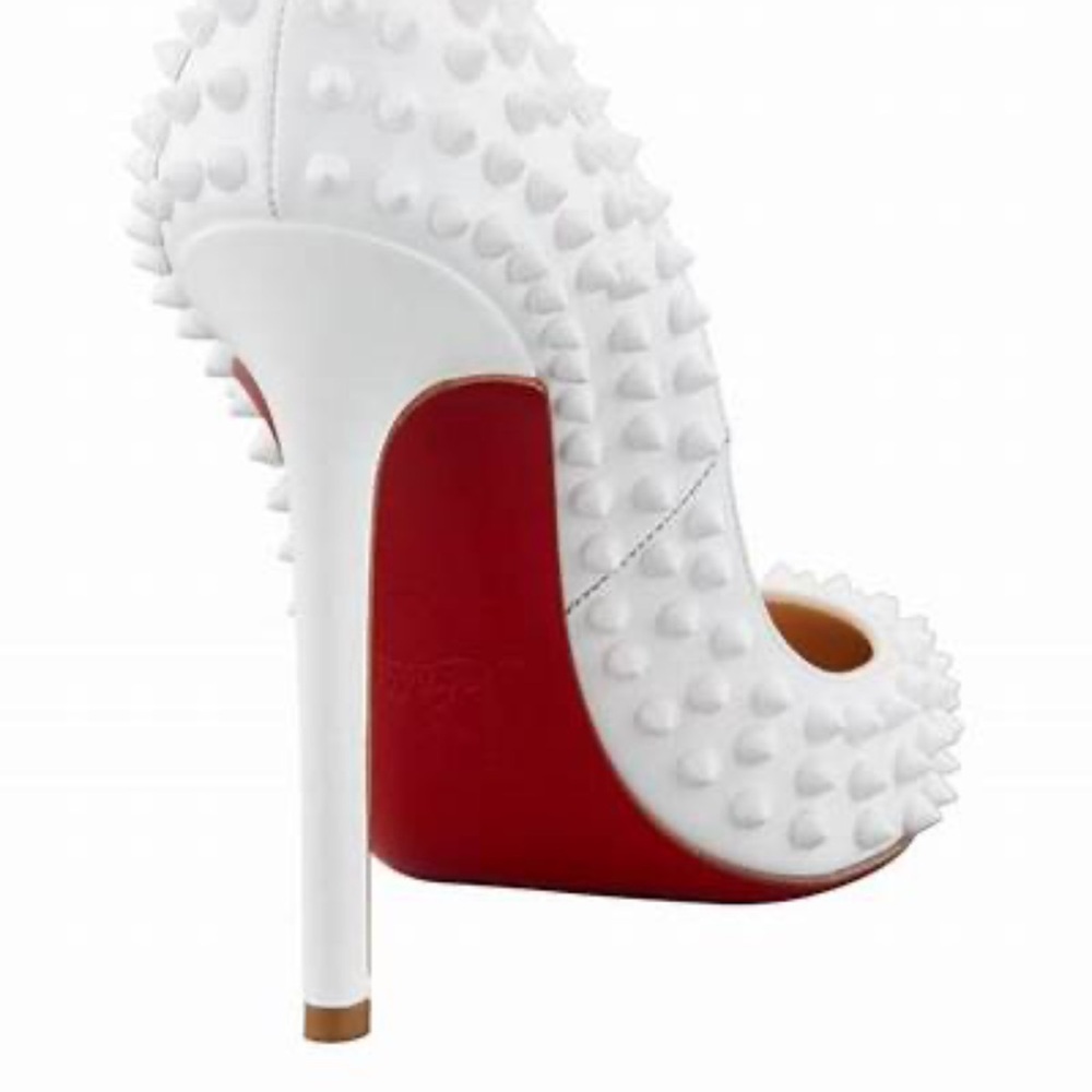 Christian Louboutin White Spiked Pumps - Picture 2 of 7